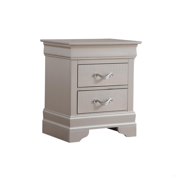 English Elm Elegant Compact Nightstand with Sleek Finish, Durable No-Assembly Design for Small Spaces and Storage Champagne 28 L x 23 W x 18 H B078118417