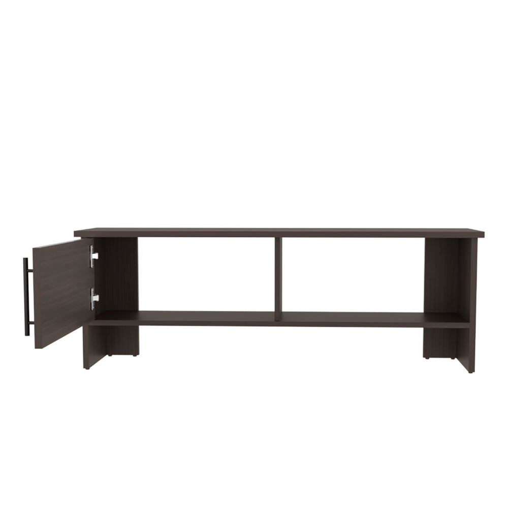 English Elm Tv Stand In Dark Oak With 1 Door & 1 Open Shelf - Modern Design For Organized Living Spaces B097P296875-GIGA