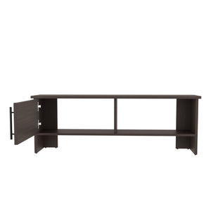 English Elm Tv Stand In Dark Oak With 1 Door & 1 Open Shelf - Modern Design For Organized Living Spaces B097P296875-GIGA