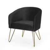 Christopher Knight Home® - Noble House - Grelton Modern Glam Velvet Club Chair with Hairpin Legs