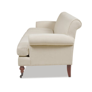 English Elm Jennifer Taylor Home - Alana Lawson Three-Cushion Tightback Sofa In Light Beige Linen - Stylish, Durable, And Comfortable Seating B2719P238313