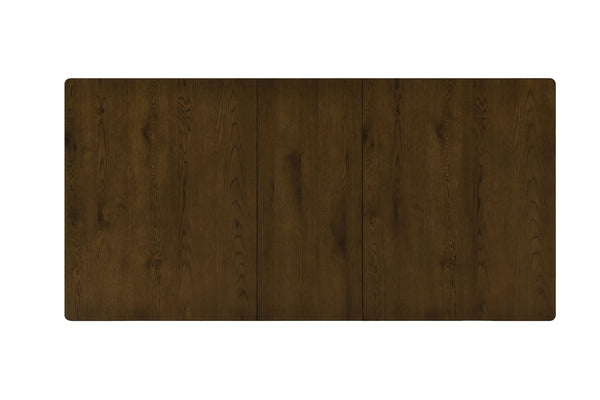 English Elm 1pc Oak Veneer Extendable Dining Table Seats 4 to 6 with Built-in Leaf Modern B011P490003