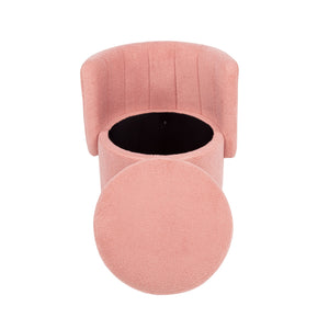 English Elm 360 Swivel Bouclé Sofa Chair with Hidden Storage Compartment, Ergonomic Plush Cushioning for Cozy Living Spaces Pink 28.75 L x 28 W x 20.5 H W1716P196479