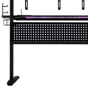 English Elm Black Gaming Desk With Integrated Led Lights, Sturdy Design & Open Storage For Ultimate Setup Enhancements B062P209418