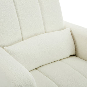 English Elm Christopher Knight Home® - Accent Rocking Chair In Cream White Teddy Velvet - Luxurious Comfort, Ergonomic Support & Style! N765P263906W
