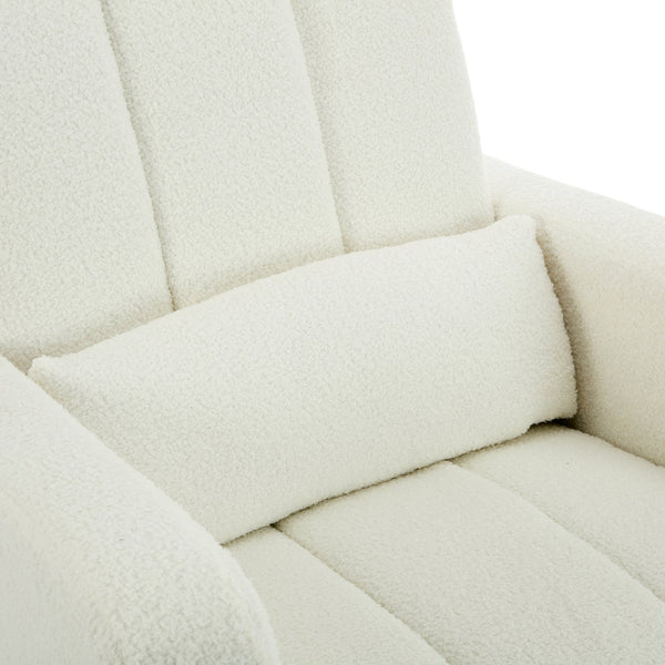 English Elm Christopher Knight Home® - Accent Rocking Chair In Cream White Teddy Velvet - Luxurious Comfort, Ergonomic Support & Style! N765P263906W