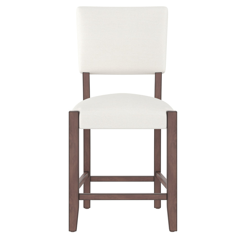 English Elm 5-Piece Faux Marble Counter Height Dining Set — 4 Upholstered Stools, Space-Saving Mid-Century Modern for Kitchen N752S011086A