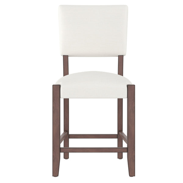 English Elm 5-Piece Faux Marble Counter Height Dining Set — 4 Upholstered Stools, Space-Saving Mid-Century Modern for Kitchen N752S011086A