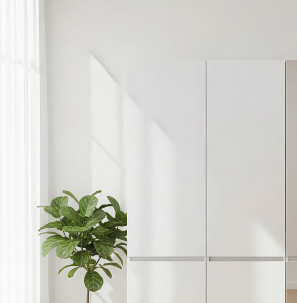 English Elm Elise Modular Wood Closet System with Mirror in White — Durable Melamine, Ample Storage, Easy Assembly, Stylish Finish B040S00121