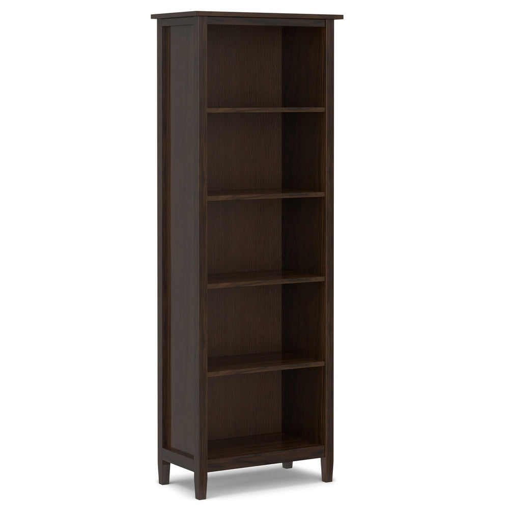 English Elm Warm Shaker 5 Shelf Bookcase Brown Pine - Handcrafted Tobacco Finish, Adjustable Shelves, 72" H Functional Style B136P238625