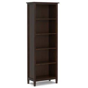 English Elm Warm Shaker 5 Shelf Bookcase Brown Pine - Handcrafted Tobacco Finish, Adjustable Shelves, 72" H Functional Style B136P238625
