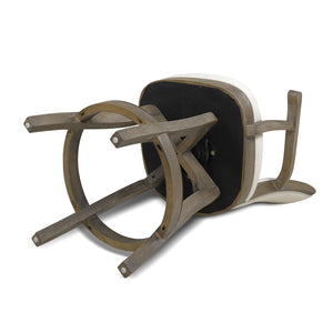 English Elm Jennifer Taylor Home - Williams 27In Swivel Counter Stool - Elegant White Linen, Comfort & Durability For Home Bars B2719P238372