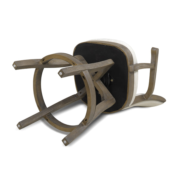 English Elm Jennifer Taylor Home - Williams 27In Swivel Counter Stool - Elegant White Linen, Comfort & Durability For Home Bars B2719P238372