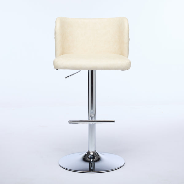 English Elm A&A Modern Swivel Barstools Set Of 2 - Adjustable Height, Chrome Base, Ergonomic Pu Upholstered Comfort W1143P193492