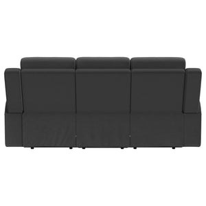 English Elm Slater Manual Reclining Sofa with Channel Tufted Back and Suede Leatherette Upholstery Charcoal B062P440397