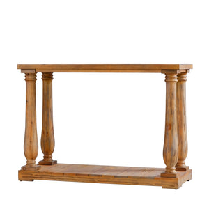 Homelegance By Top-Line Sammson Baluster Reclaimed Wood Sofa Table Light Natural MDF