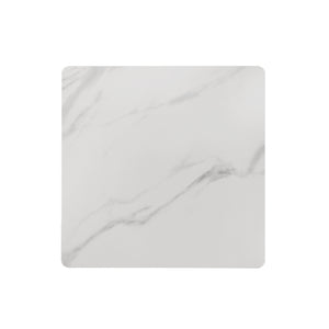 English Elm Contemporary 3-Piece Table Set With Sintered Stone Top, Silver-Capped Legs, Black & White Finish B2741S00687