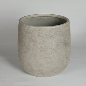 English Elm Round Concrete Style Planter Duo Handcrafted Magnesium Oxide Pots for Patio Garden W347P449373