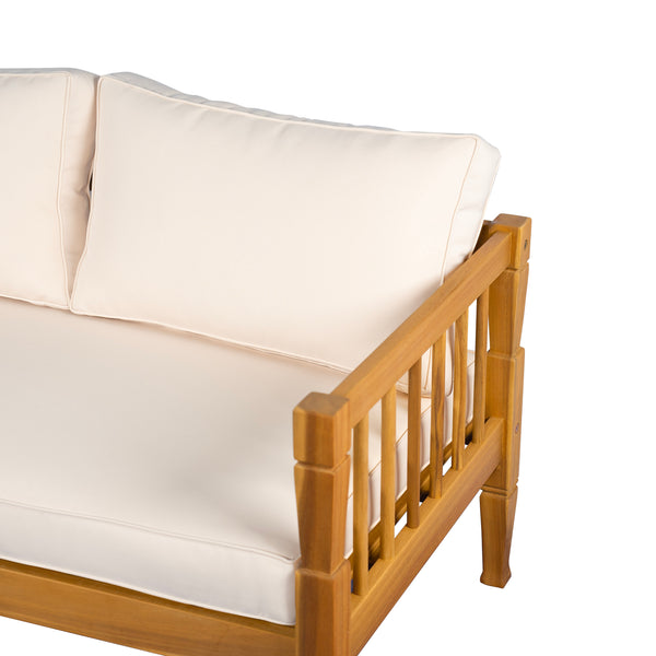 English Elm 4-piece Outdoor Acacia Wood Conversation Set with Deep Seating and Teak Finish Patio SD100002AAD