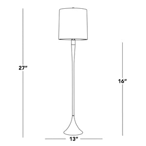 English Elm Metal Floor Lamp Pair Cast Iron Base Crystal Accents Linen Shade Living Room Decor B202P471647
