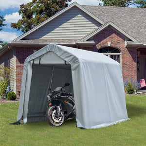 English Elm Outsunny Portable Galvanized Steel Carport with Uv Shield Pe Cover for Bikes and Tools W2225P200751