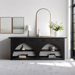 JLA Home Chapel Hill - Highboard Chapel Hill Grayson Accent Chest — Handcrafted Mindi Wood Sideboard with Wire-Brushed Finish, Versatile Storage and No Assembly Required CH133-1000
