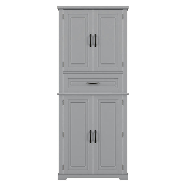 English Elm Christopher Knight Home® - Bathroom Storage Cabinet with Doors Drawer and Adjustable Shelves — MDF Build, Anti-Tip Safety, Modern Appeal Grey N759P241667E
