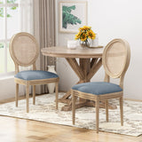 Christopher Knight Home® - Noble House - Epworth Wooden Dining Chair With Wicker And Fabric Seating - Set Of 2