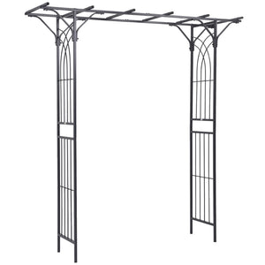 English Elm Outsunny 82'' Elegant Metal Garden Trellis Arch With Durable Steel, Perfect For Weddings & Events W2225P174414-GIGA