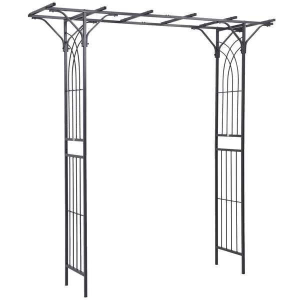 English Elm Outsunny 82'' Elegant Metal Garden Trellis Arch With Durable Steel, Perfect For Weddings & Events W2225P174414-GIGA