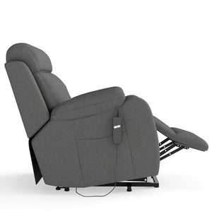 English Elm Power Lift Recliner For Seniors – Compact Electric Chair In Dark Gray Snowflake Velvet, Remote Control W1028S00052-GIGA