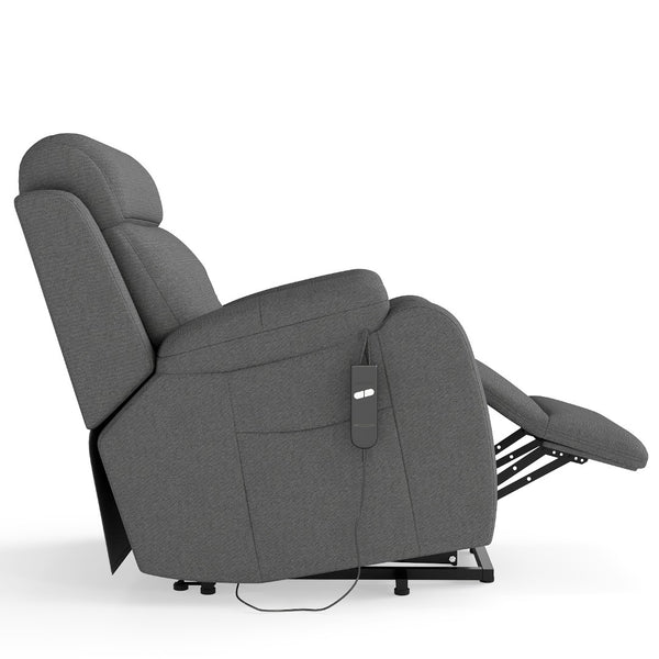 English Elm Power Lift Recliner For Seniors – Compact Electric Chair In Dark Gray Snowflake Velvet, Remote Control W1028S00052-GIGA