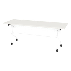 OSP Home Furnishings 6' Flip Top Nesting Training Table with Locking Casters for Office or Classroom White 84226WW