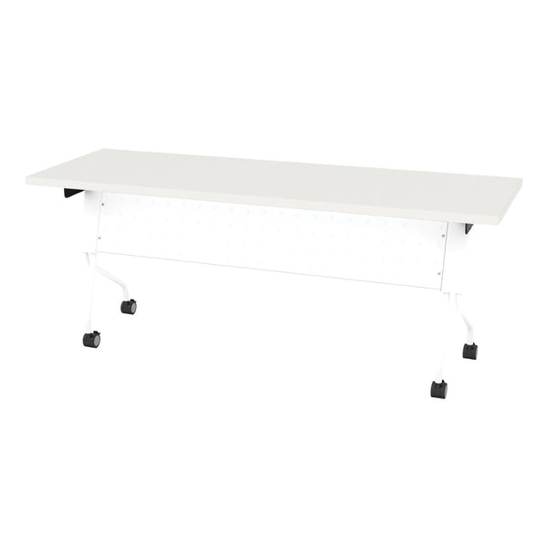 OSP Home Furnishings 6' Flip Top Nesting Training Table with Locking Casters for Office or Classroom White 84226WW