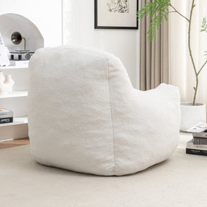 English Elm Bean Bag Chair With Memory Foam - Plush Teddy Upholstery For Cozy Relaxation In Any Space! W2200P247712