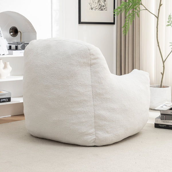 English Elm Bean Bag Chair With Memory Foam - Plush Teddy Upholstery For Cozy Relaxation In Any Space! W2200P247712