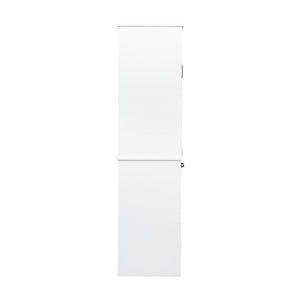 English Elm Laundry Cabinet with Tilt-Out Hampers, Adjustable Shelves, Freestanding White Storage Organizer W331S00168