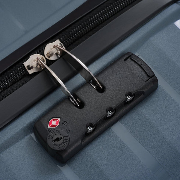 English Elm Premium Polypropylene Hard Shell Luggage Set Three Piece with Tsa Locks Spinner Wheels Grey-Blue N726P460073C