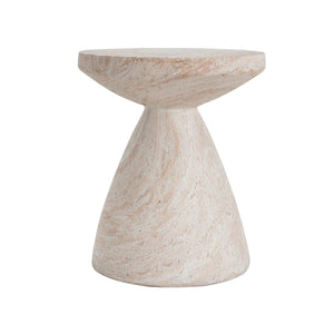 English Elm Christopher Knight Home® - Outdoor/Indoor Lightweight Concrete Side Table In Travertine Finish - Elegant Hourglass Design, Versatile Use N773P253809Z