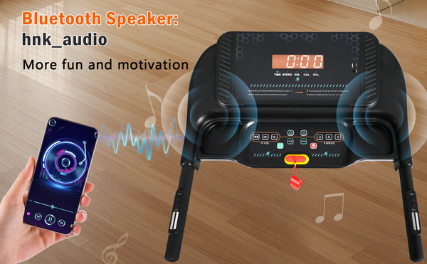 English Elm Incline Folding Home Treadmill 3 Hp Motor 350 Lb Capacity with Bluetooth Speaker N728P266447A