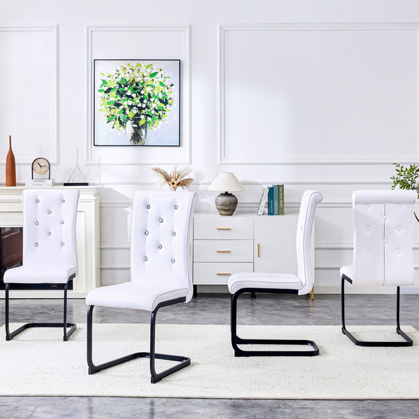 English Elm Set of 2 Glam Faux Alligator Pvc Dining Chairs with Crystal Buckle Bow Legs W3875P371063