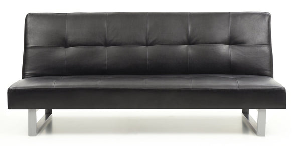 English Elm Chroma Faux Leather Convertible Sleeper Sofa with Metal Legs for Studio Living B078107965