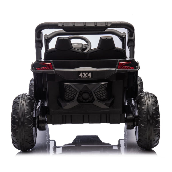 English Elm 24v Two Seat Kids Electric Utv with Parental Remote Suspension Off Road Ride On Black W1578P184797