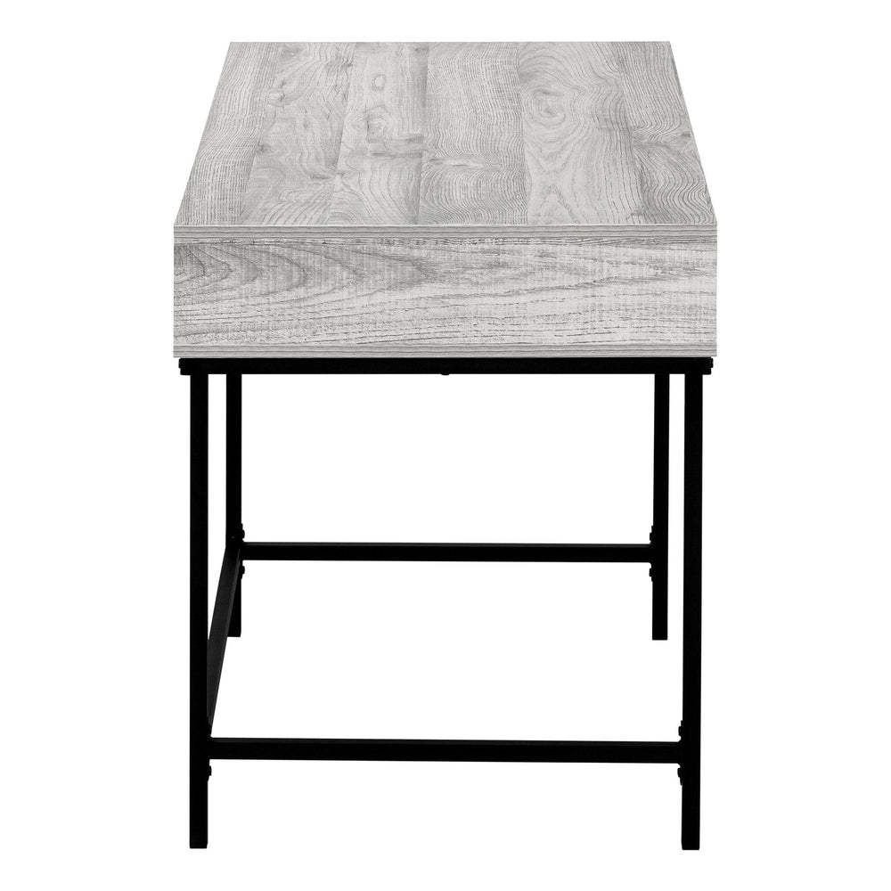 English Elm Computer Desk - Contemporary 48" Grey Laminate With Black Metal Frame, Stylish Storage Drawers, Modern Home Office B2710P219839