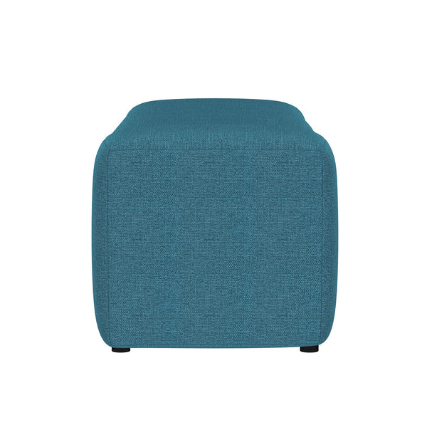 English Elm Fabric Upholstered Accent Bench with Arms in Soft Neutral Fabric, Sleek Black Legs for Modern Chic Seating Peacock Blue B016P383670