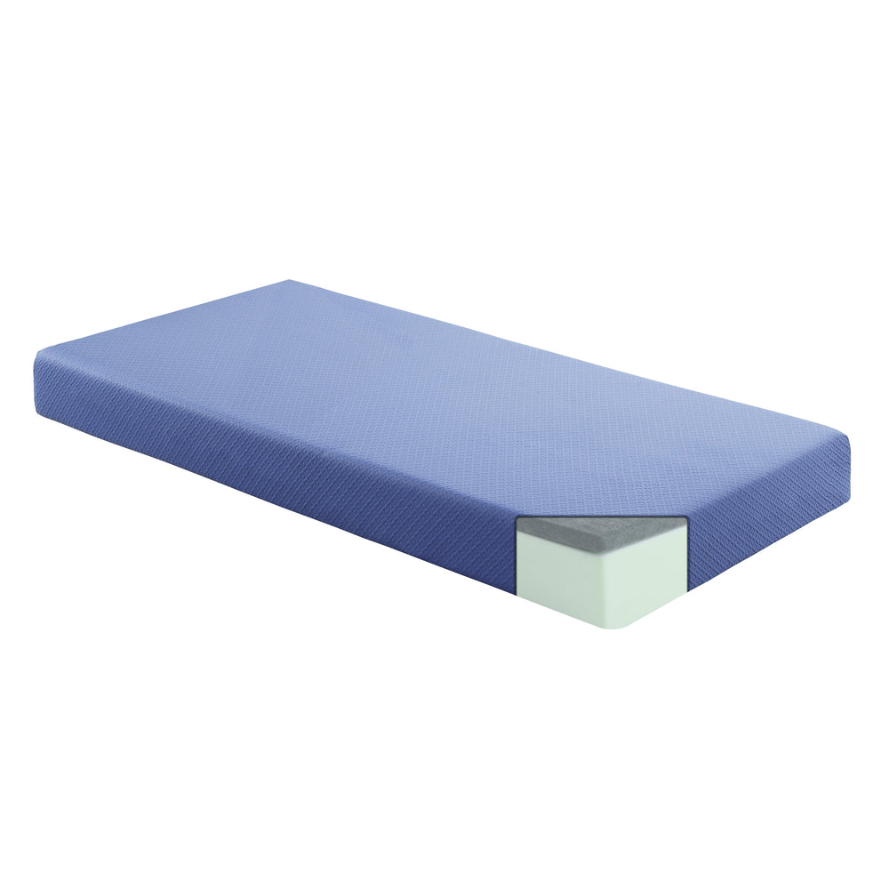 English Elm 7inch Gel-Infused Charcoal Memory Foam Twin Mattress and Pillow Set — Breathable Cover, Supportive Comfort for All Night Rest Blue 12.75 L x 12.75 W x 40.25 H B011P213349