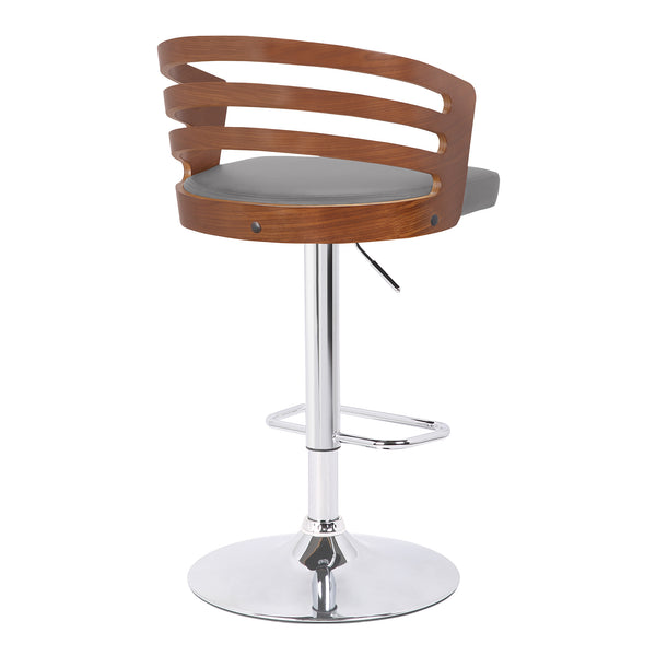 English Elm Adele Swivel Barstool Walnut Back Faux Leather Seat Pneumatic Height Adjustable B2736P464881