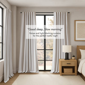 English Elm 2-pk 52x108 Inch Total Blackout Curtain Panels Noise Reducing Bedroom Theater White B035P496617
