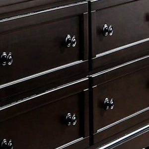 English Elm Wooden Transitional Dressing Table with Concealed Storage and Rich Dark Brown Finish B056P416769