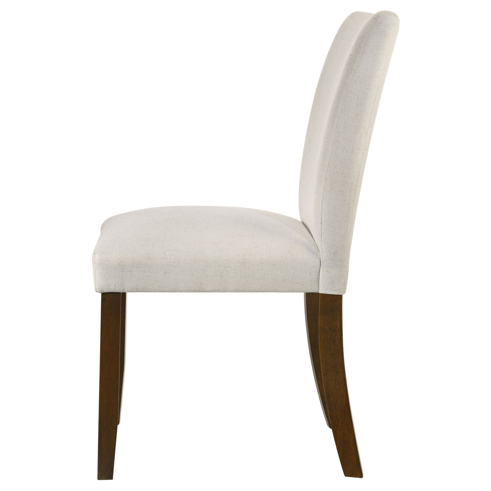 English Elm Conifer Beige Upholstered Side Chairs Set of 2 — Modern Armless Curved-Back Dining Seats, Sturdy Legs B062P375409